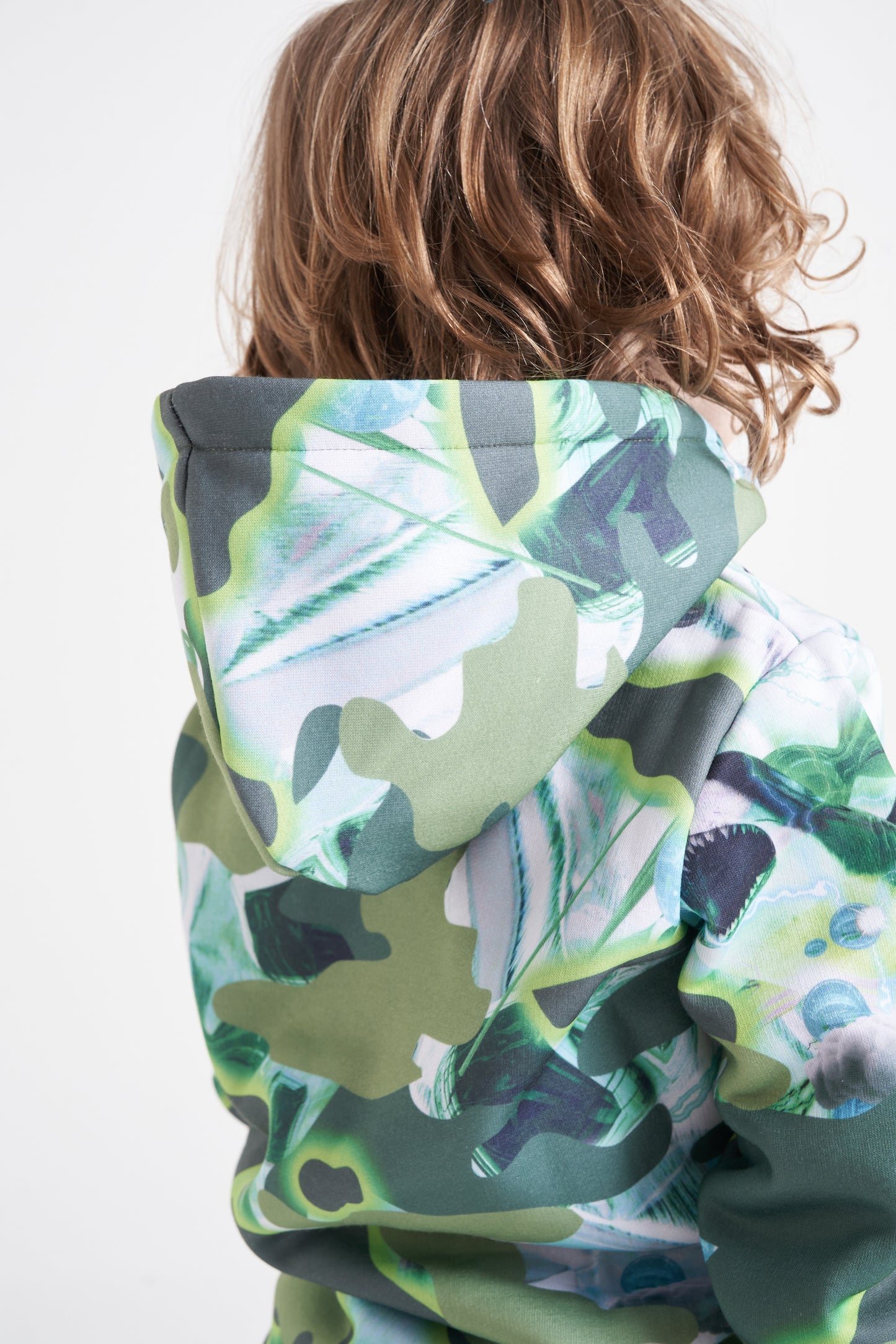 Hype Boys Green Shark Smile Camo Hoodie