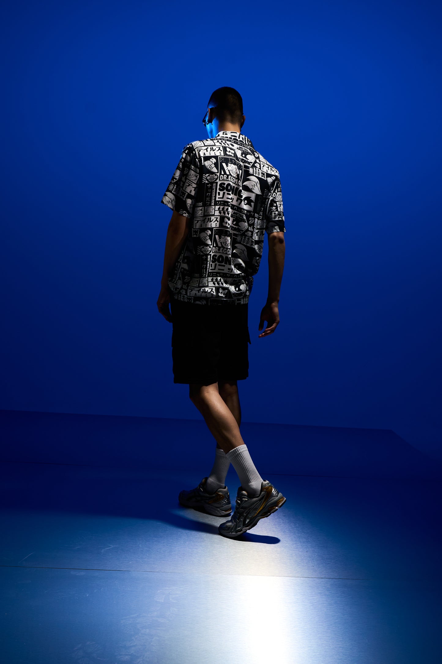 Hype x Sonic The Hedgehog™ Mens Black Retro Resort Shirt