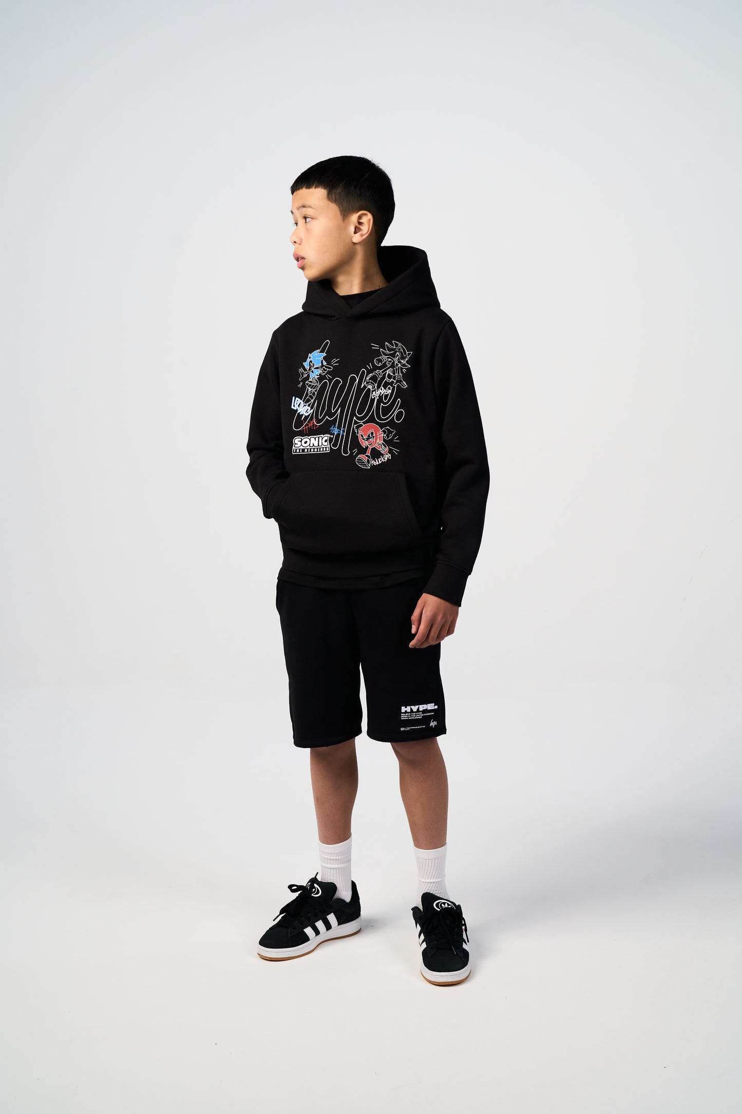 Hype x Sonic The Hedgehog™ Boys Black Sonic Stamp Hoodie