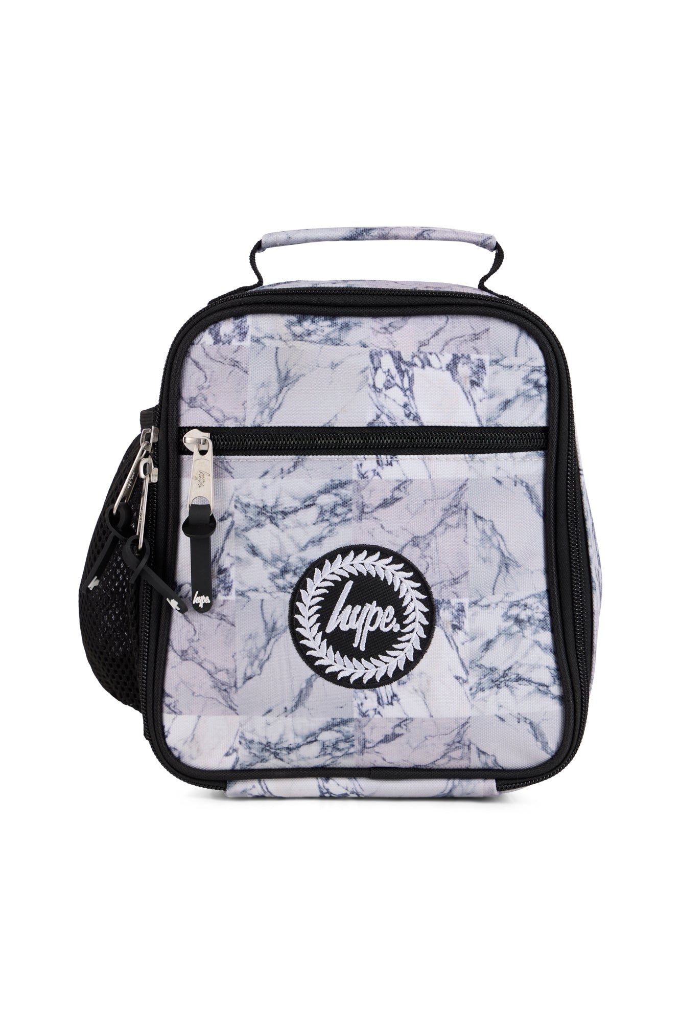 Hype Unisex White Mixed Marble Lunch Bag