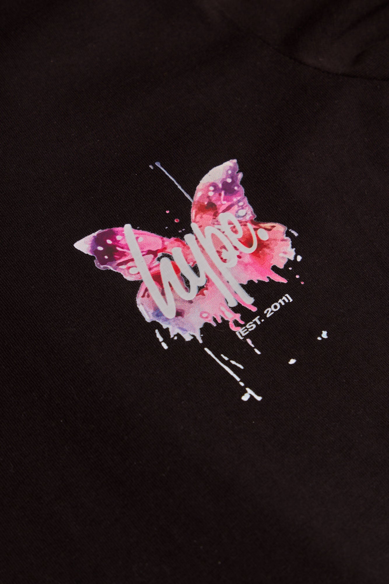 Hype Girls Black Butterfly T-Shirt