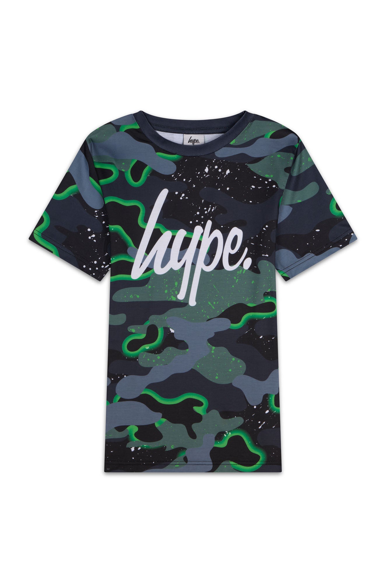Hype Boys Green Neon Camouflage T-Shirt