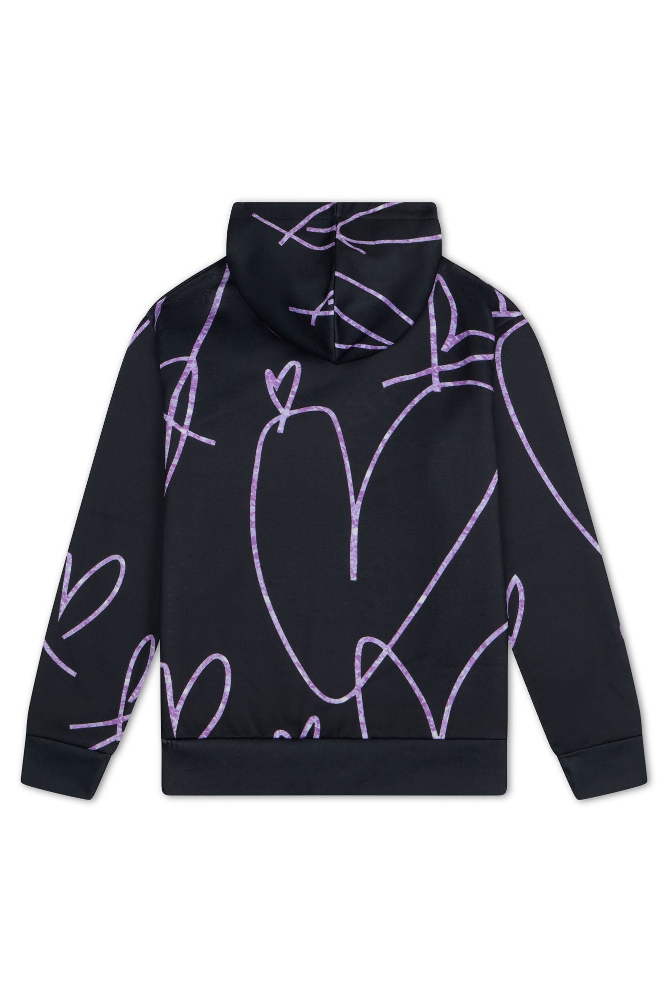 Hype Girls Black Scribble Hearts Hoodie