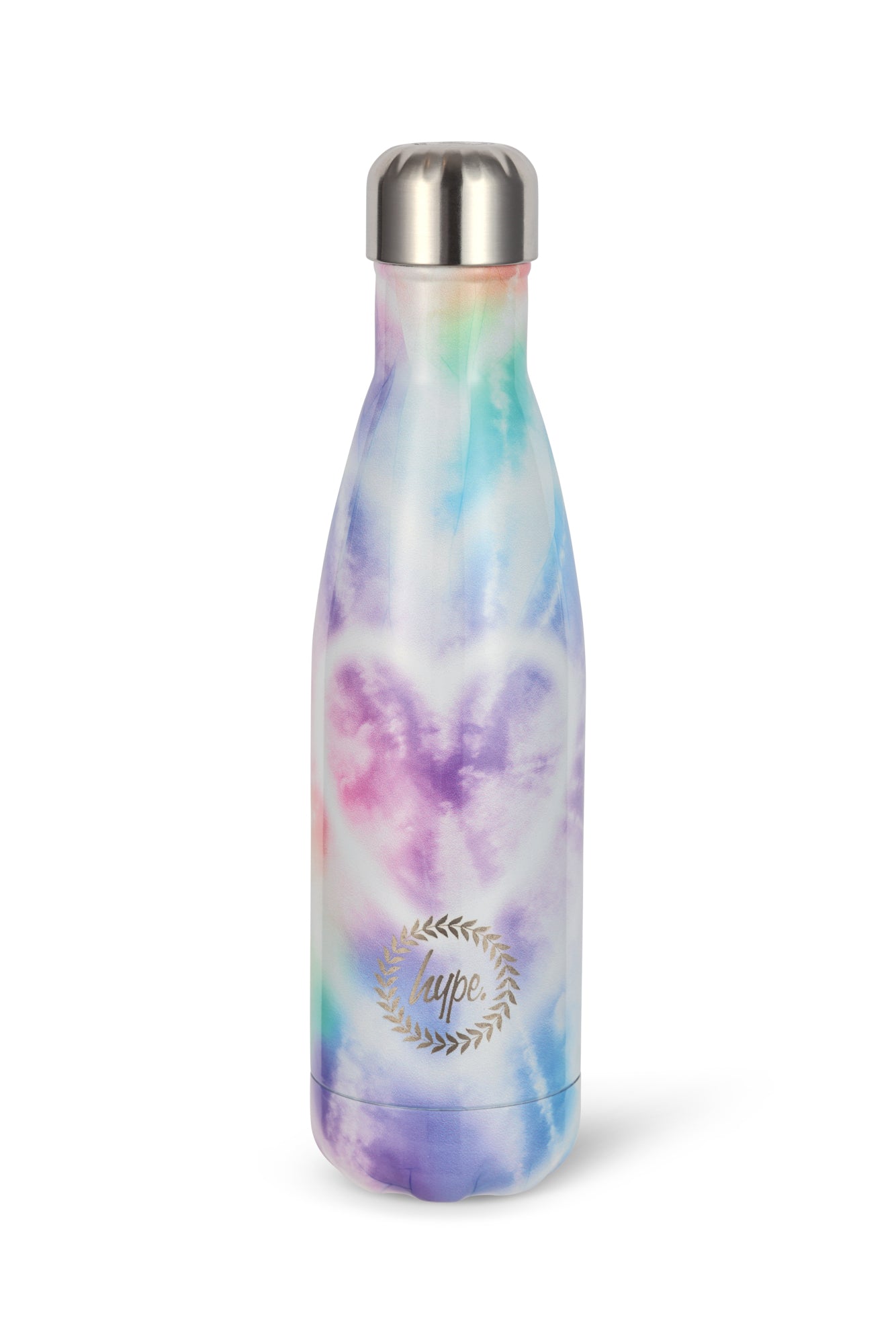 Hype Girls Multi Tie Dye Heart Thermal Water Bottle