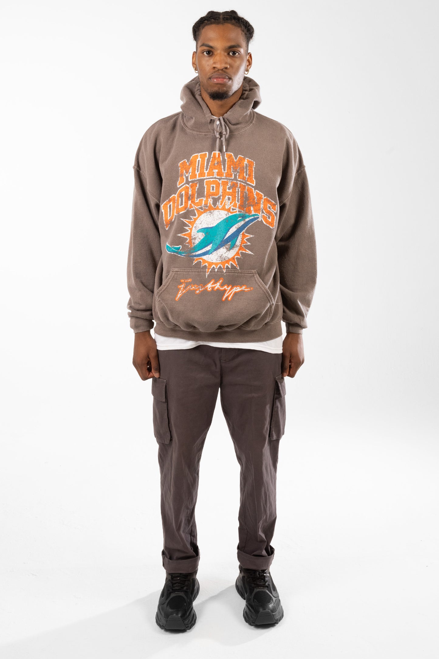 Nfl X Hype Adults Brown Miami Dolphins Hoodie