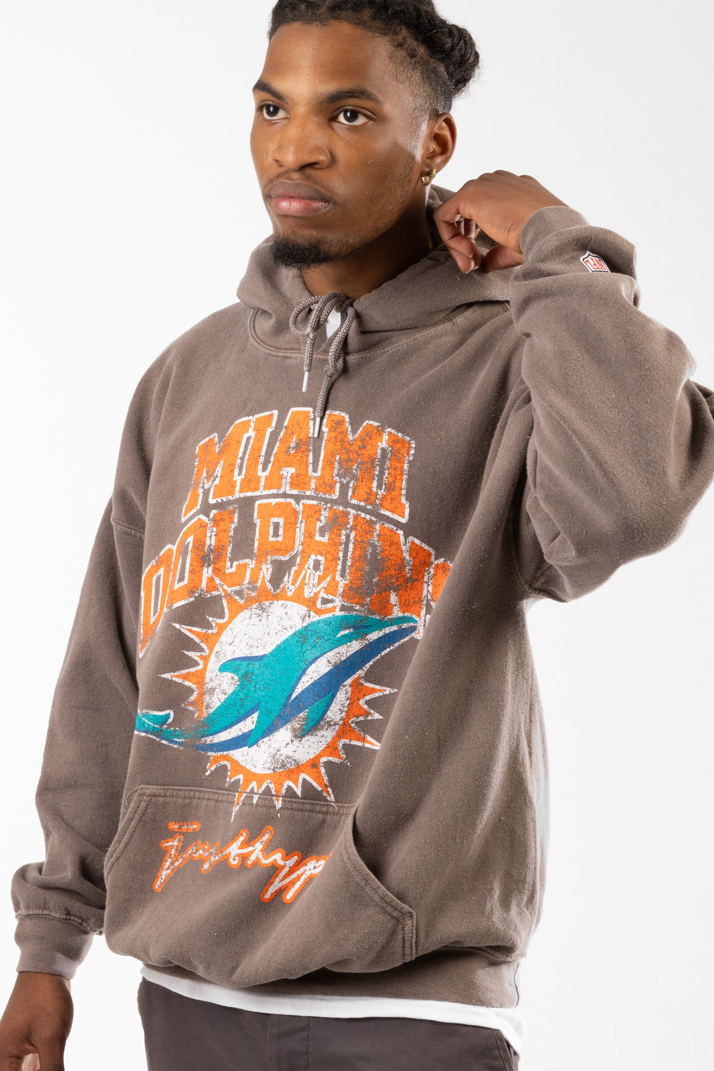 Nfl X Hype Adults Brown Miami Dolphins Hoodie