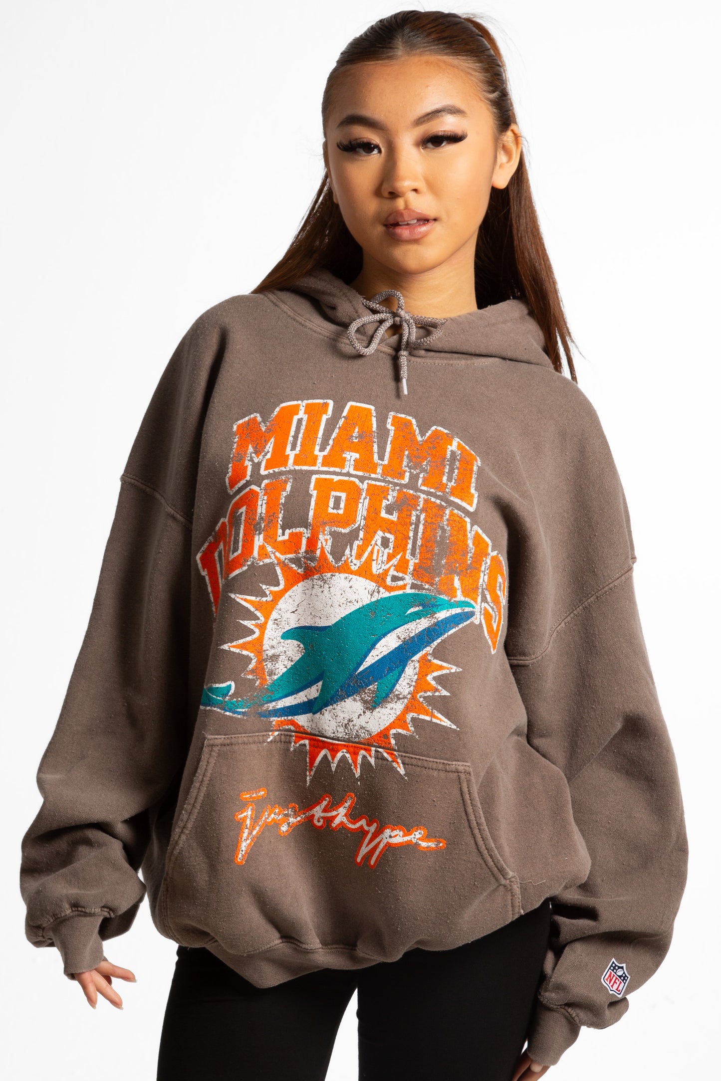 Nfl X Hype Adults Brown Miami Dolphins Hoodie