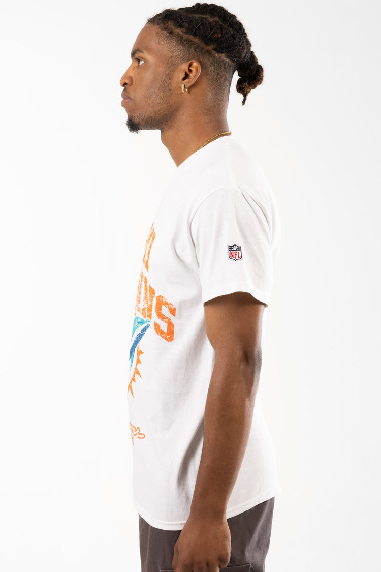 NFL X HYPE ADULTS WHITE MIAMI DOLPHINS T-SHIRT