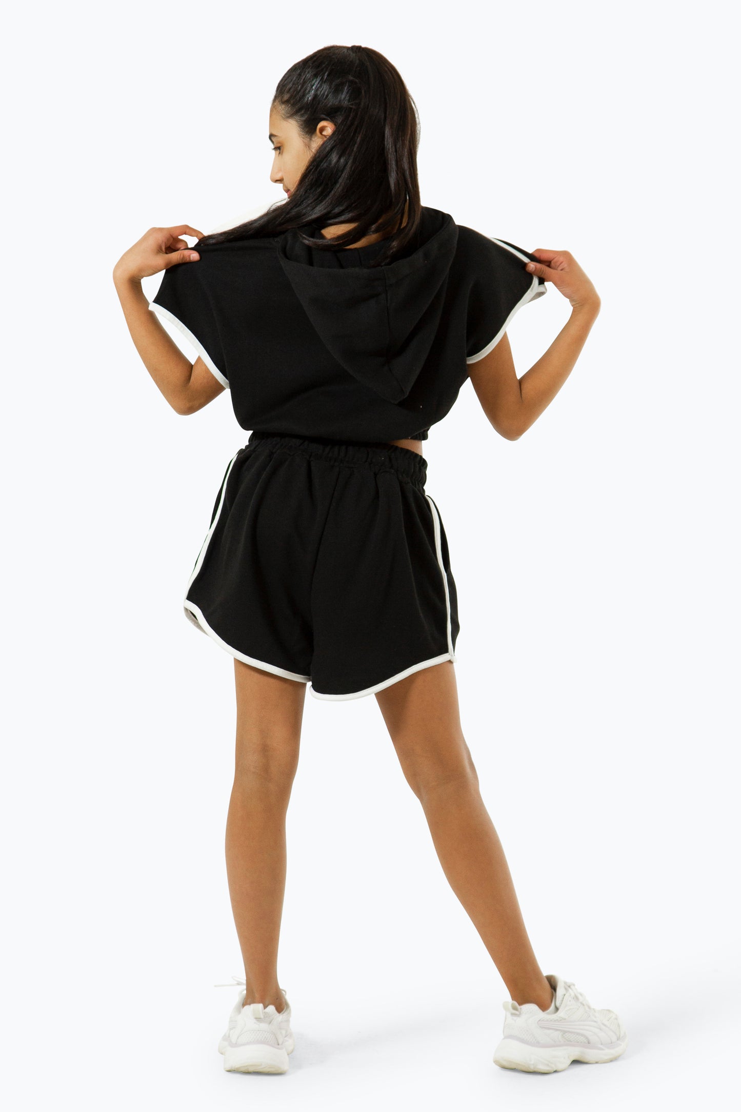 Hype Girls Black Runner Script Shorts