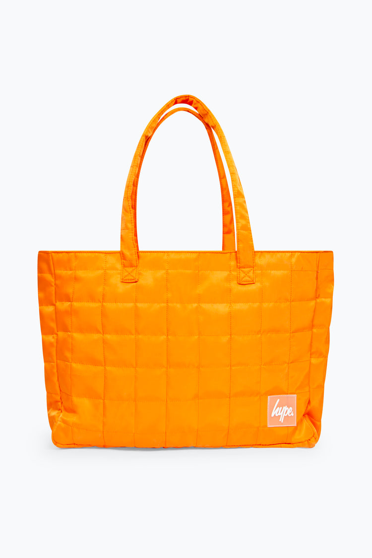 HYPE UNISEX ORANGE QUILTED TOTE BAG