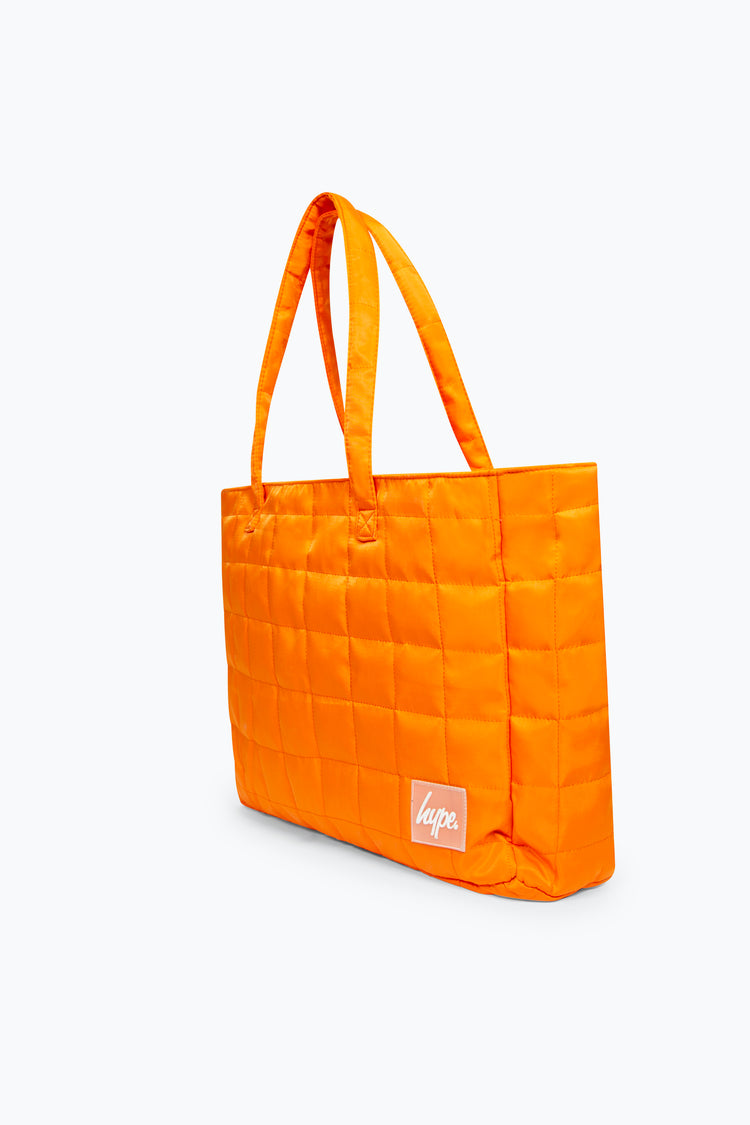 HYPE UNISEX ORANGE QUILTED TOTE BAG