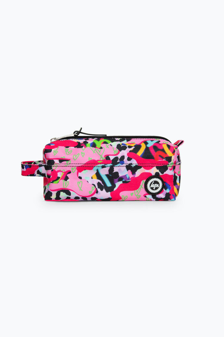 Hype Multicolour Patterns Pencil Case For Girls Front Side