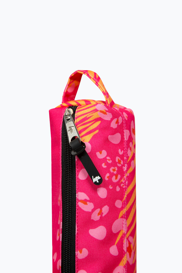 Hype Girls Animal Prints Pink Pencil Case Zips