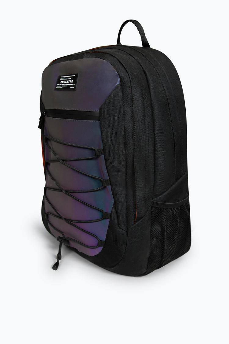 Hype Unisex Black Reflective Maxi Backpack