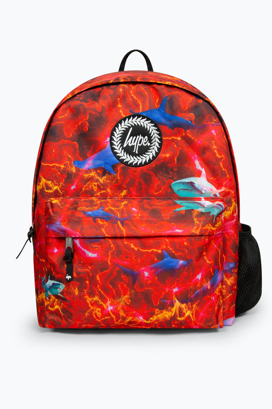 Hype Boys Iconic Red Lava Sharks Backpack