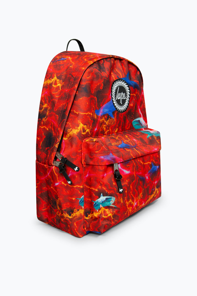 Hype Boys Iconic Red Lava Sharks Backpack