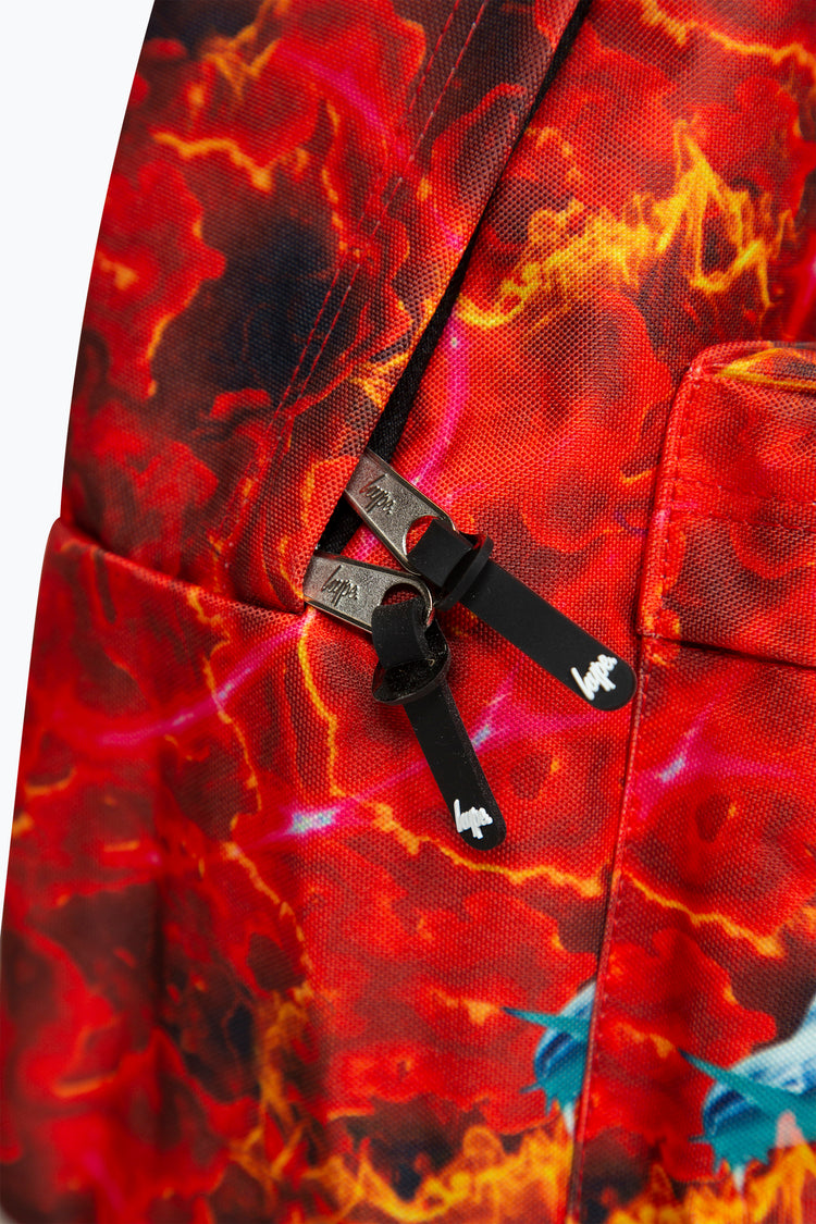 Hype Boys Iconic Red Lava Sharks Backpack