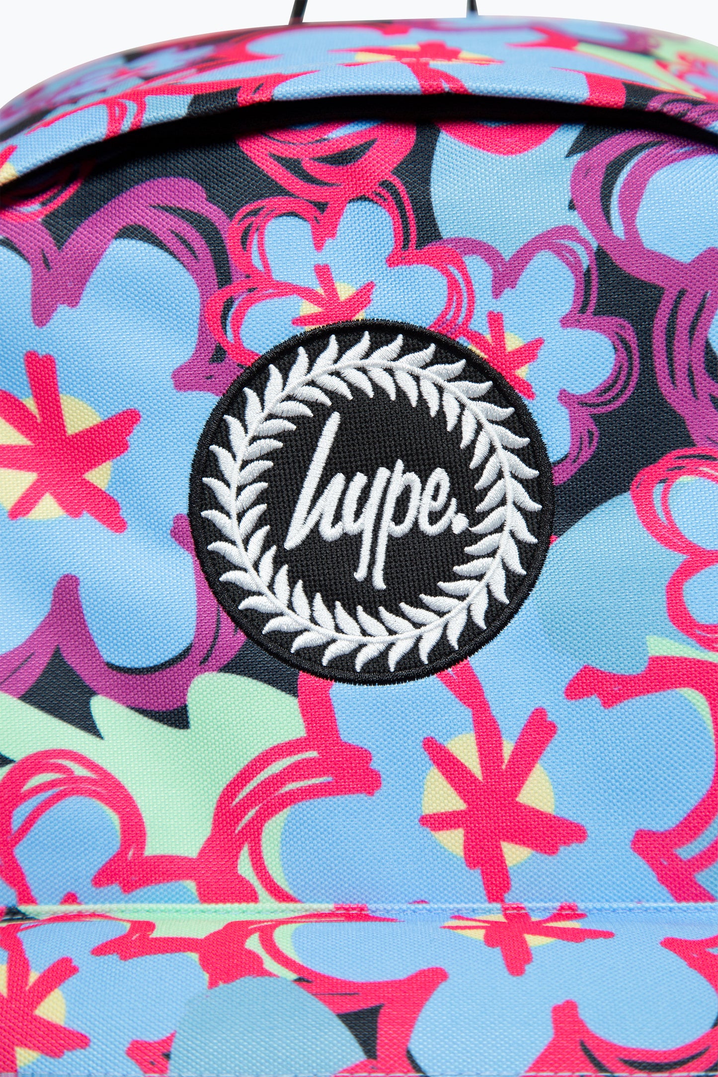 Hype Girls Iconic Multicoloured Blue Backpack With Flowers