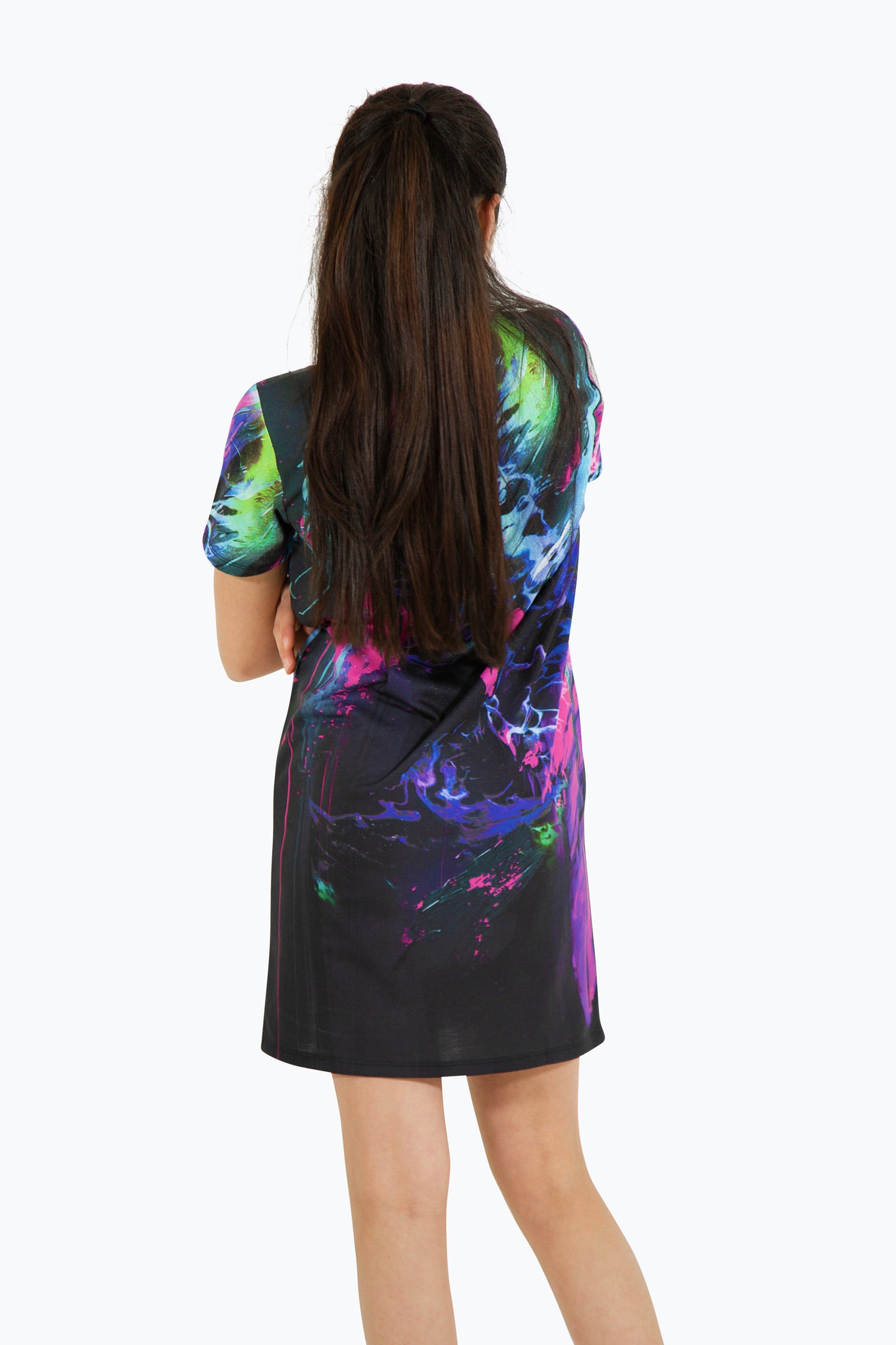 Hype Girls Multi Dark Smudge T-Shirt Dress