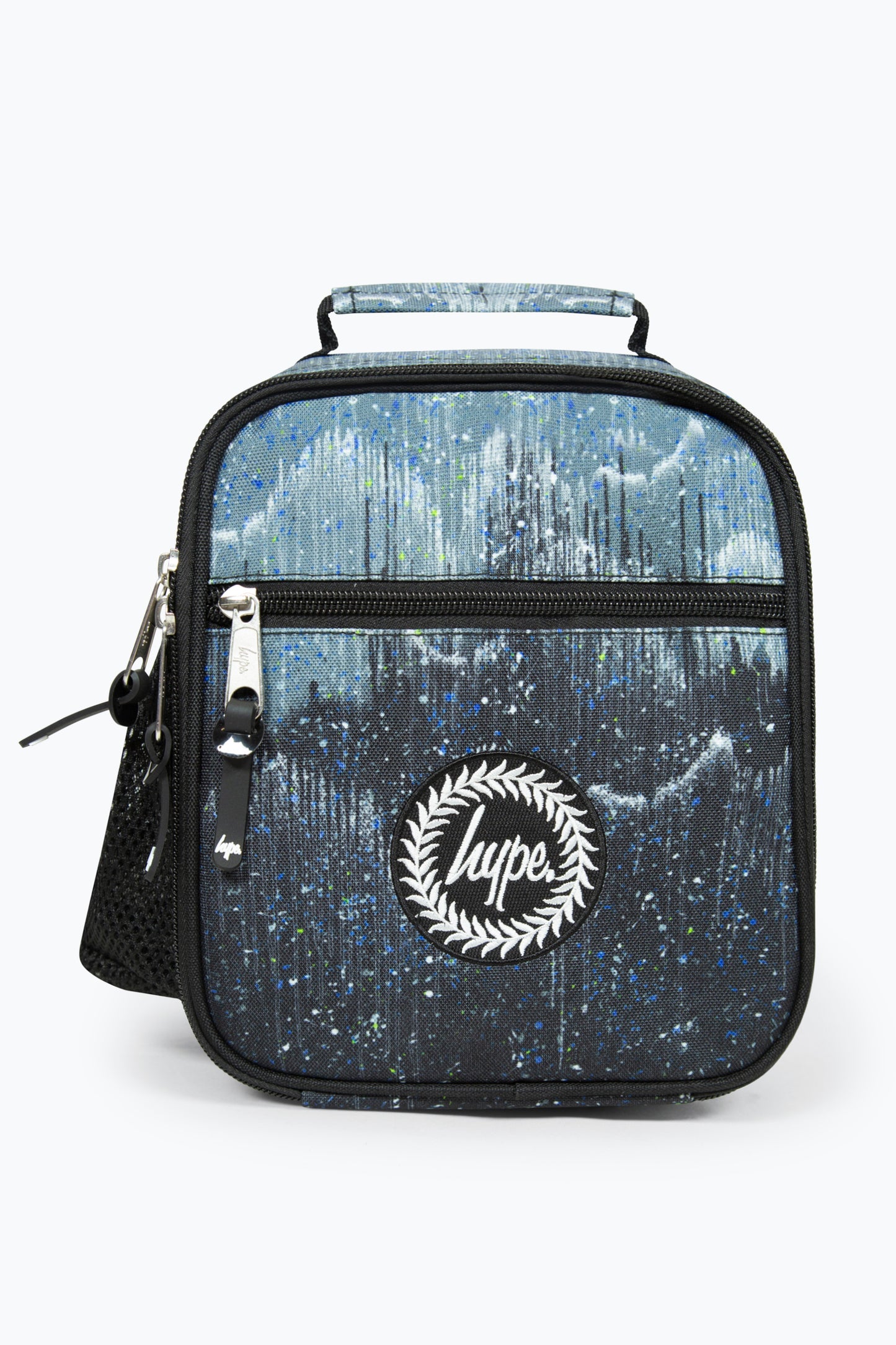 Hype Unisex Black Lunch Box with Glitter Drips front Side