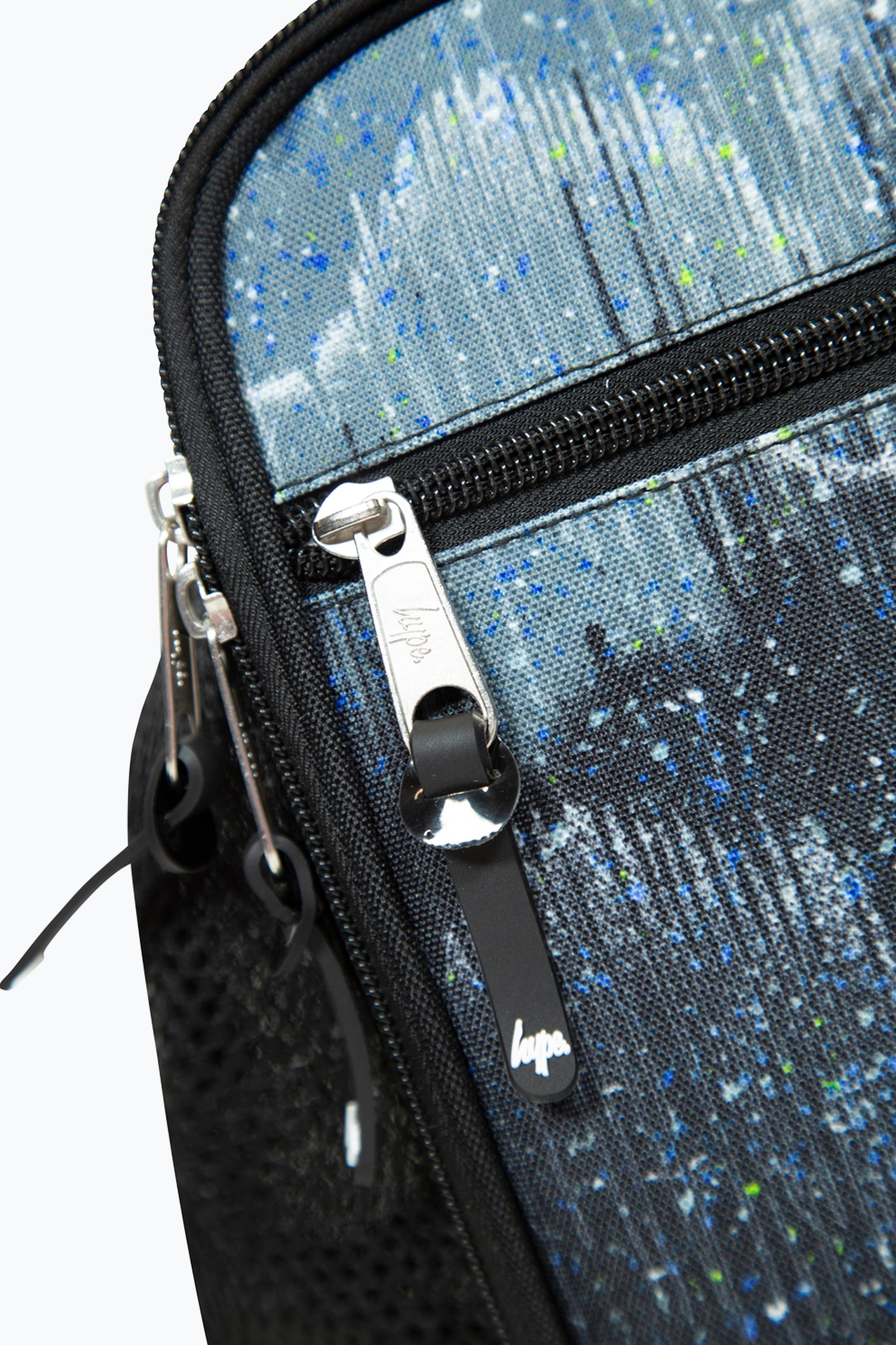 Hype Unisex Black Lunch Box with Glitter Drips Zips