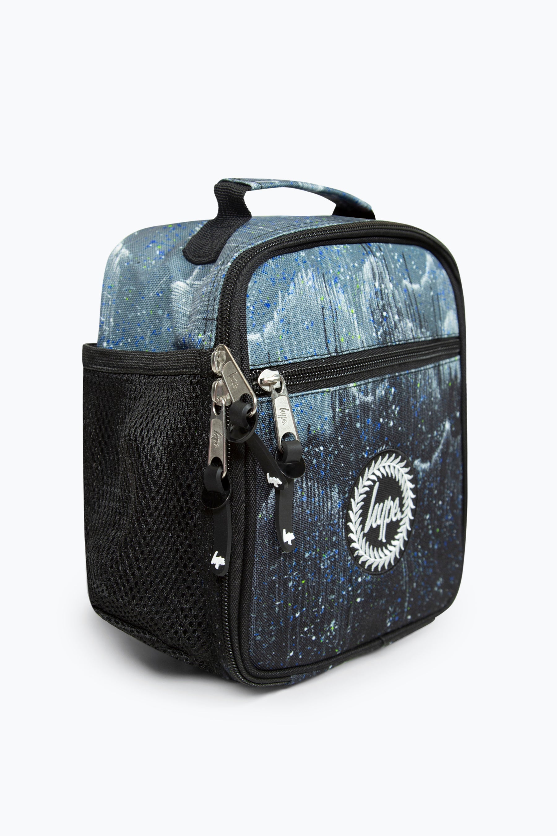 Hype Unisex Black Lunch Box with Glitter Drips Left Side