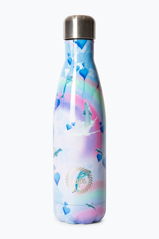 Hype Girls Blue Rainbow Dolphins Thermal Water Bottle