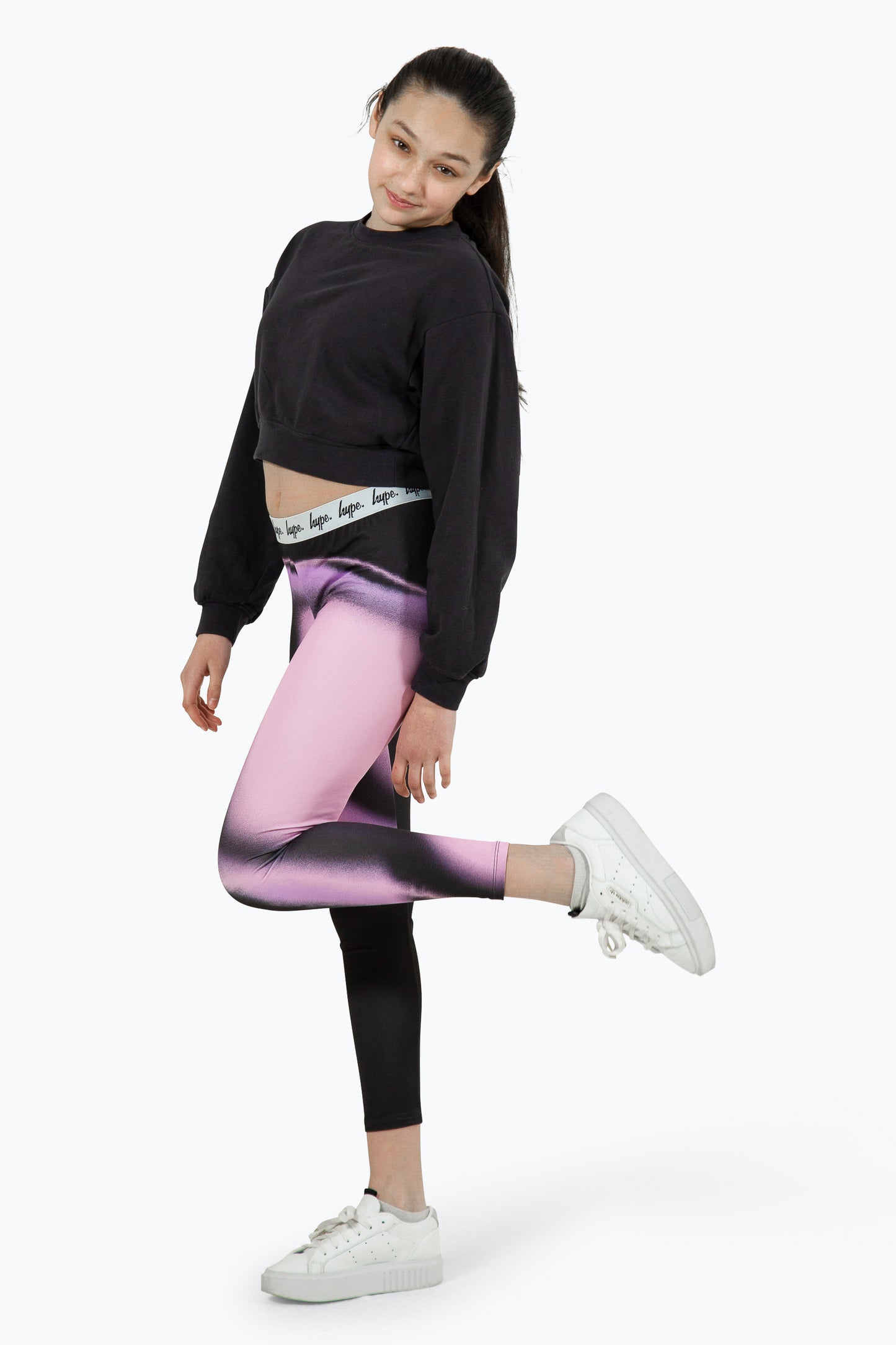 Hype Kids Pink Spray Fade Leggings