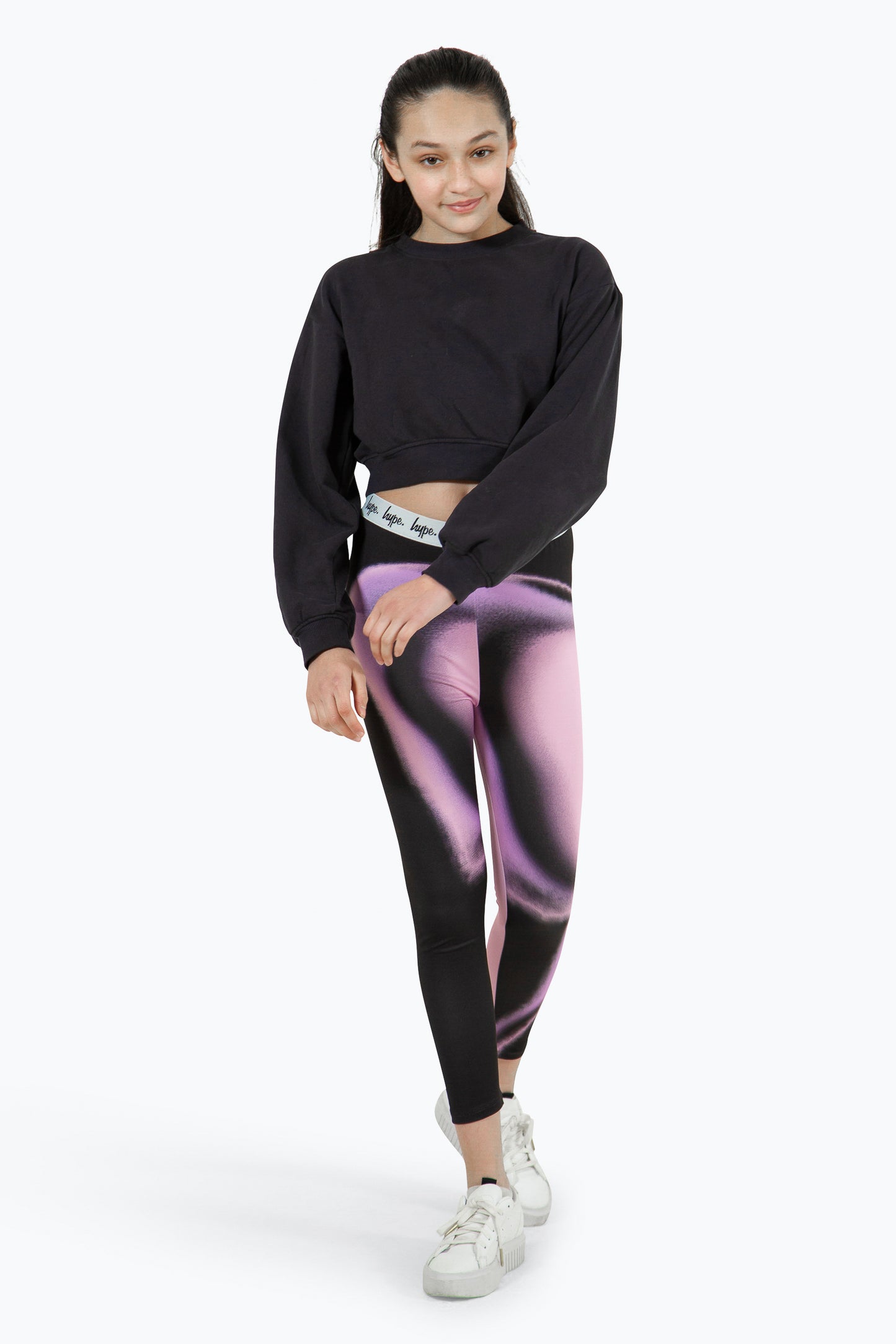 Hype Kids Pink Spray Fade Leggings