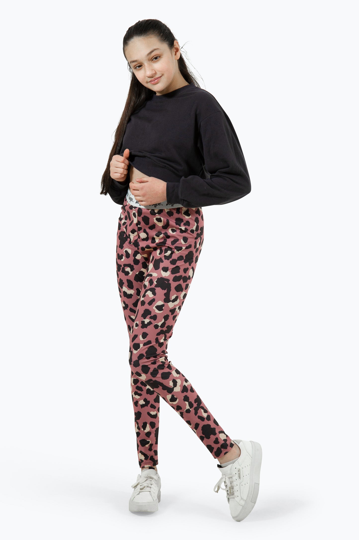 Hype Girls Purple Mini Leopard Leggings