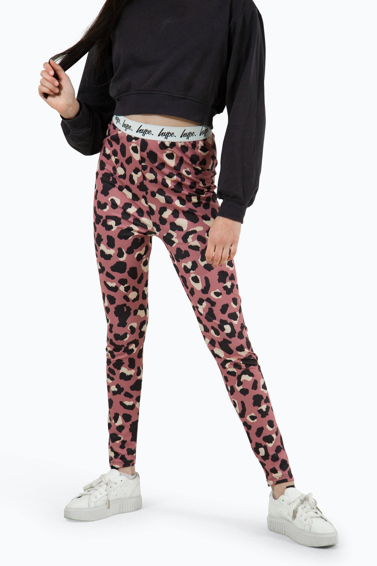 Hype Girls Purple Mini Leopard Leggings