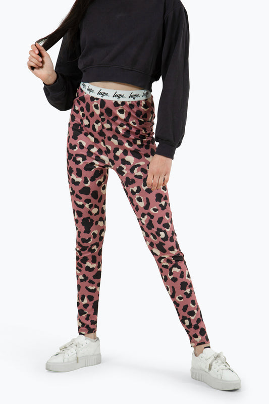 Hype Girls Purple Mini Leopard Leggings