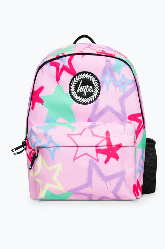 Hype Iconic Pink Graffiti Stars Girls Backpack