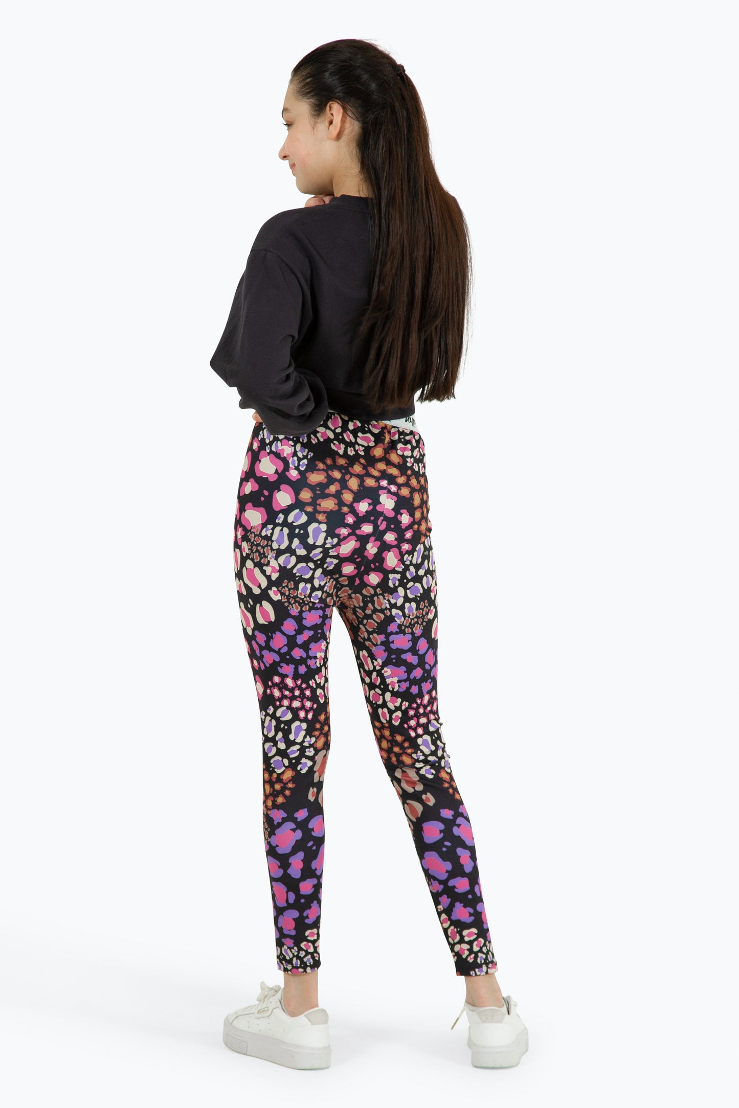 Hype Girls Black Multi Leopard Leggings