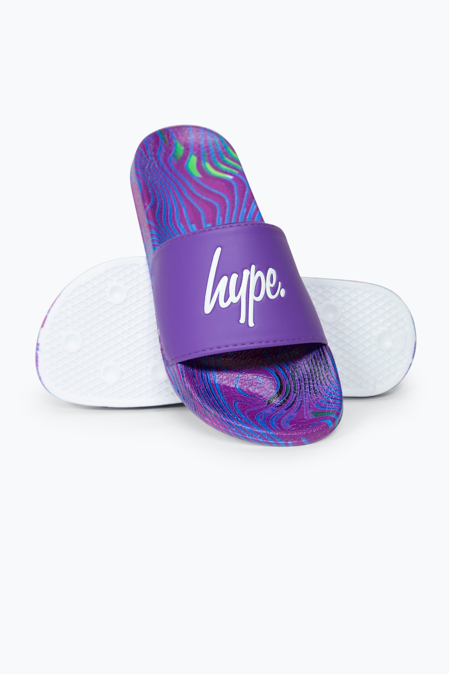 Hype Girls Multi Purple Crazy Wave Script Sliders