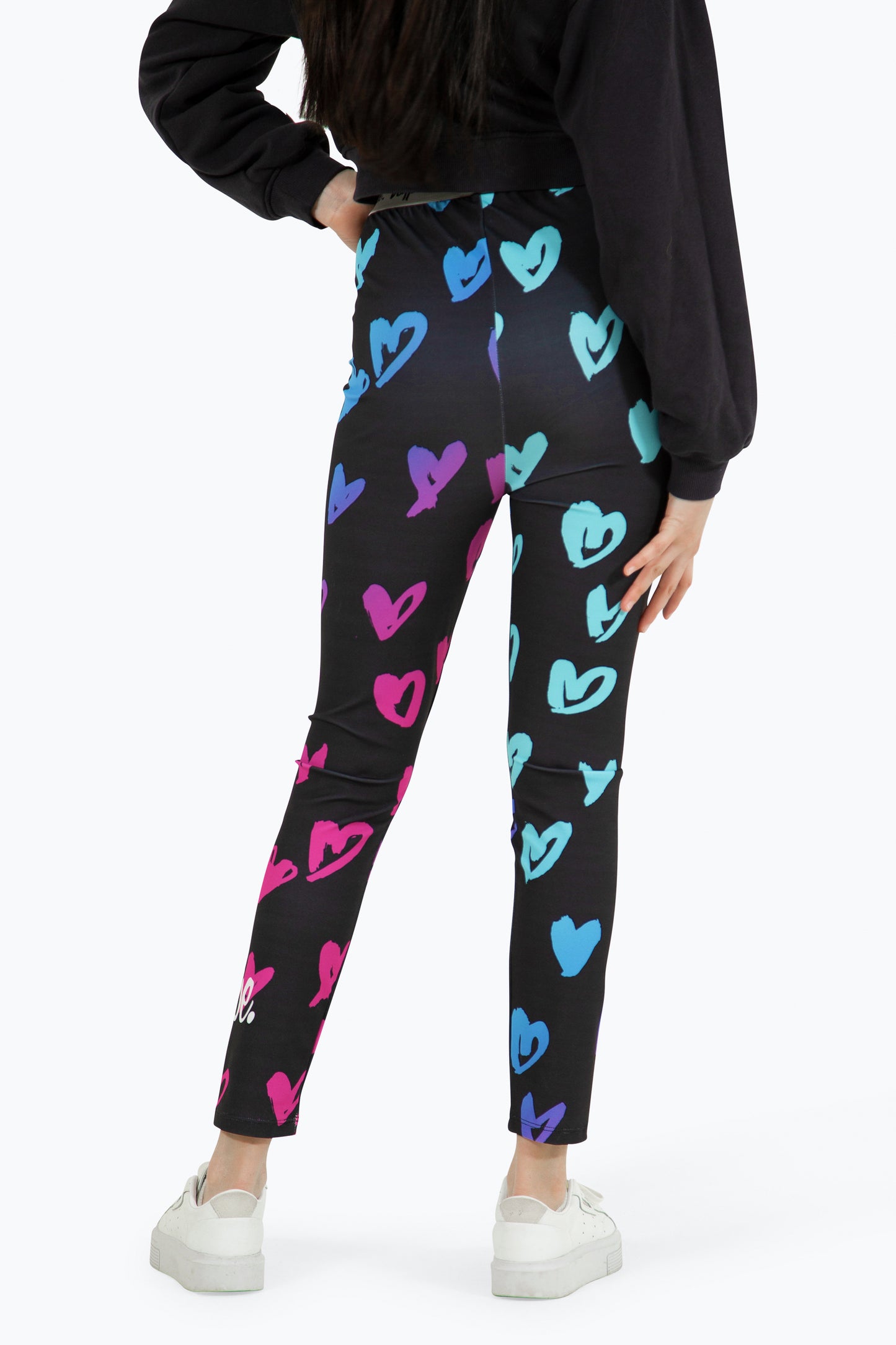 Hype Girls Multi Scribble Hearts Leggings