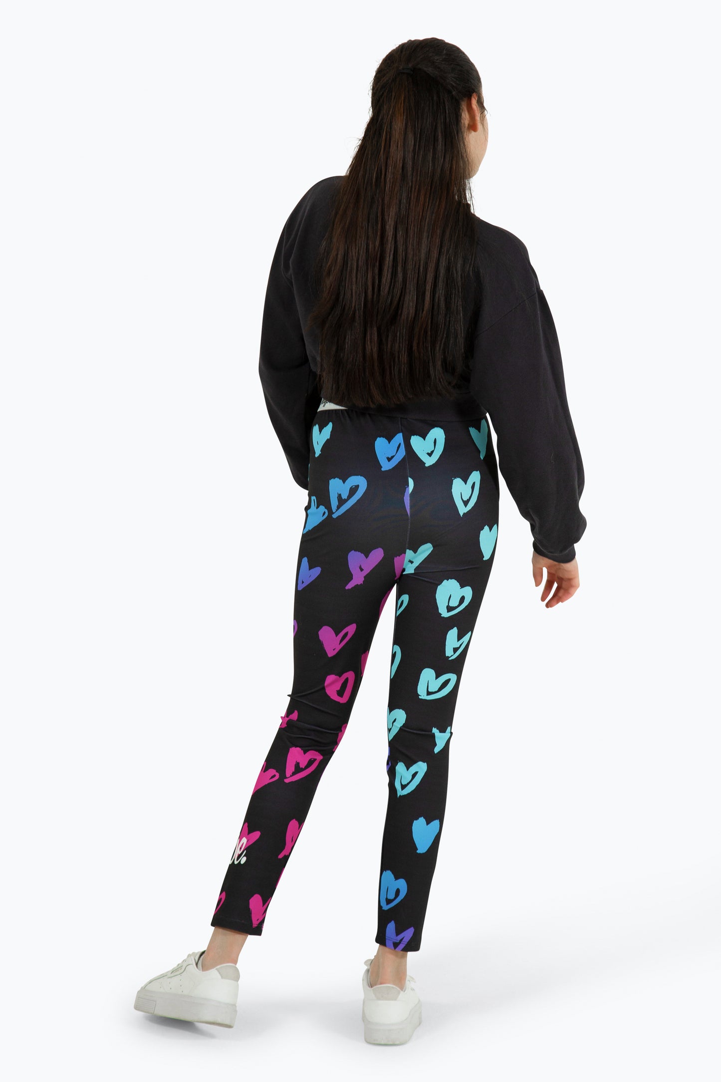 Hype Girls Multi Scribble Hearts Leggings