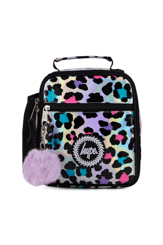 Hype Unisex Silver Leopard Print Lunch Box