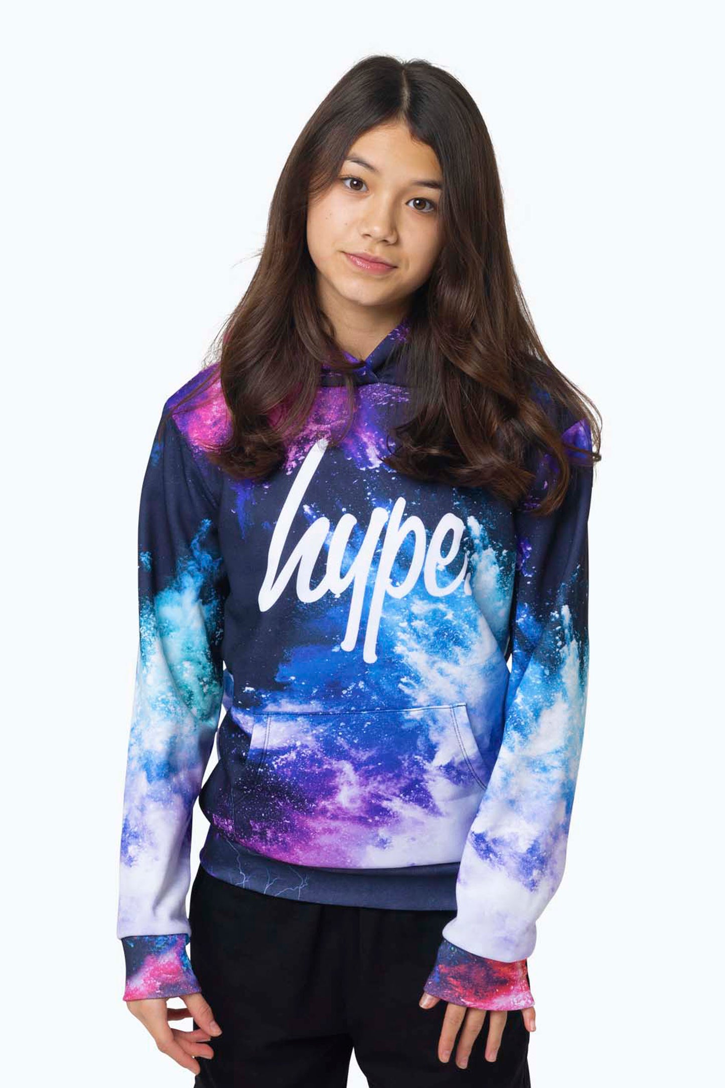 Hype Girls Multi Purple Chalk Hoodie