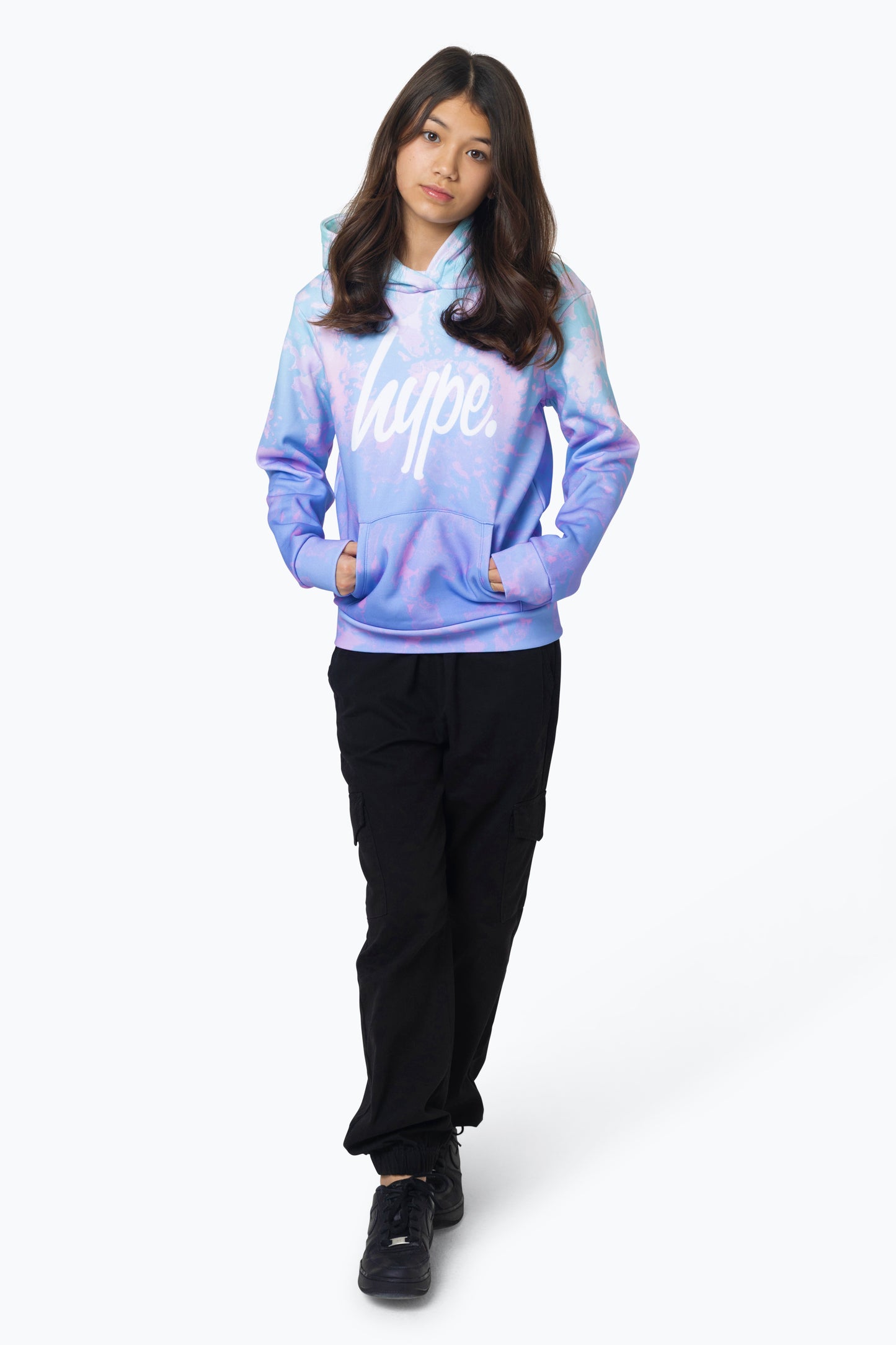 Hype Girls Multi Pastel Tie Dye Hoodie