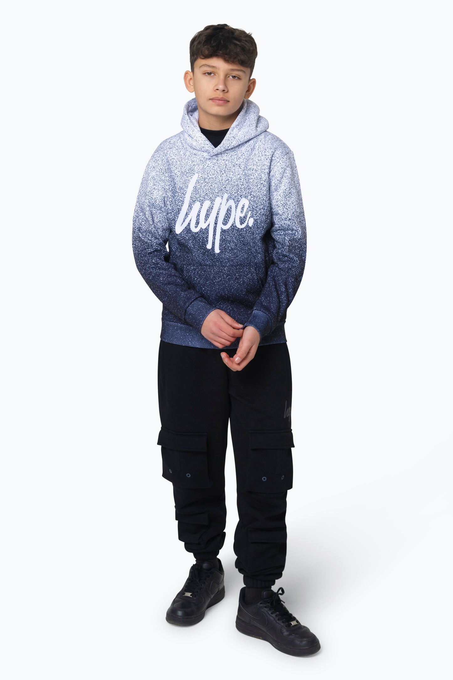 Hype Boys Multi Black Speckle Fade Hoodie