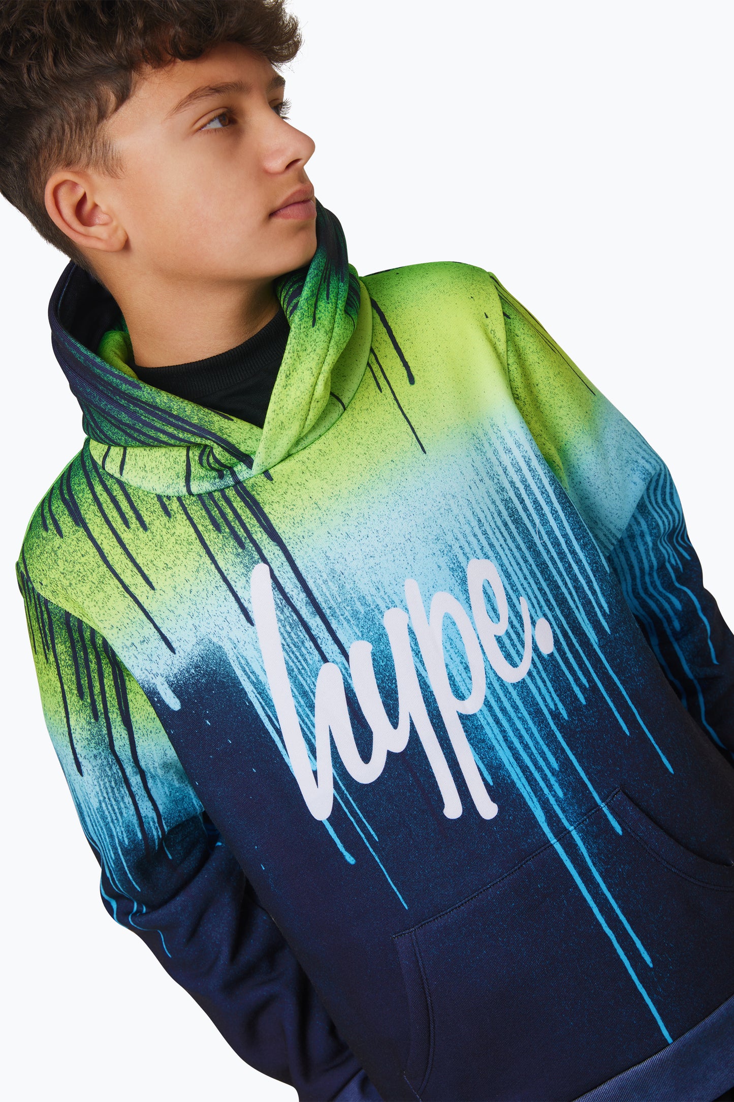 Hype Boys Multi Green Blue Drips Hoodie