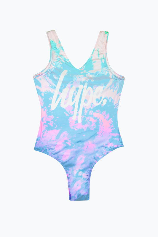 Hype Girls Multi Pastel Tie Dye Swimsuit