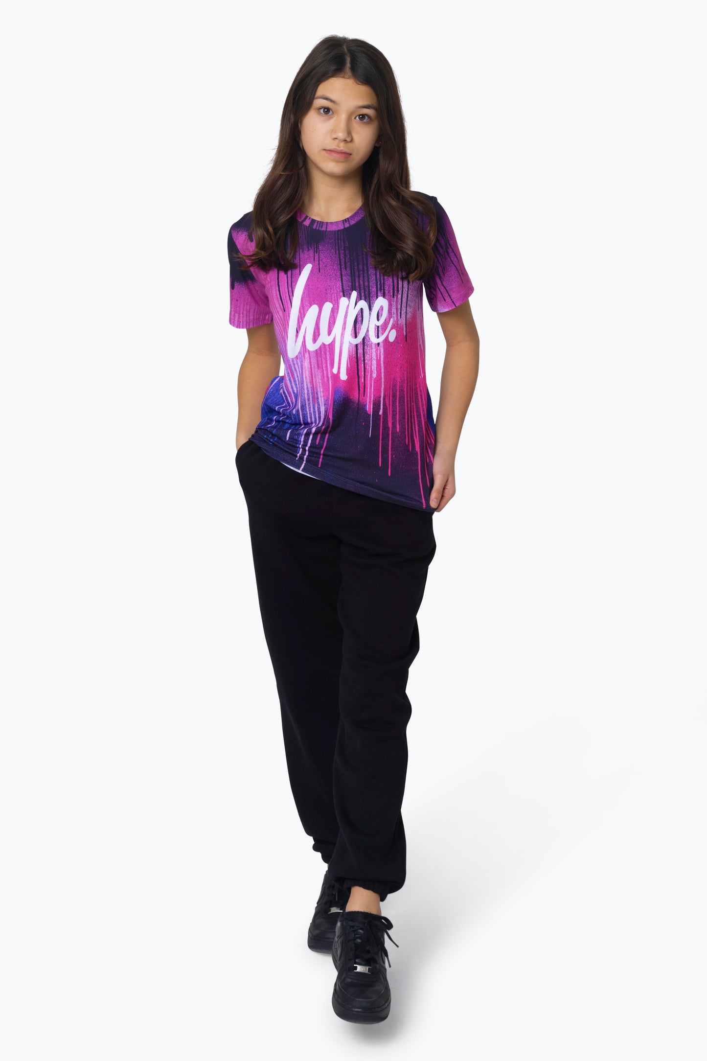 Hype Girls Multi Pink Drips T-Shirt