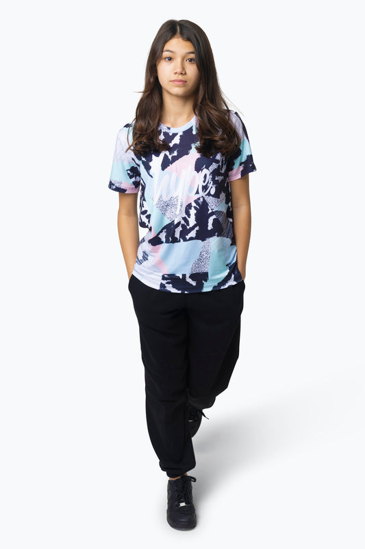 HYPE GIRLS MULTI PASTEL ABSTRACT T-SHIRT