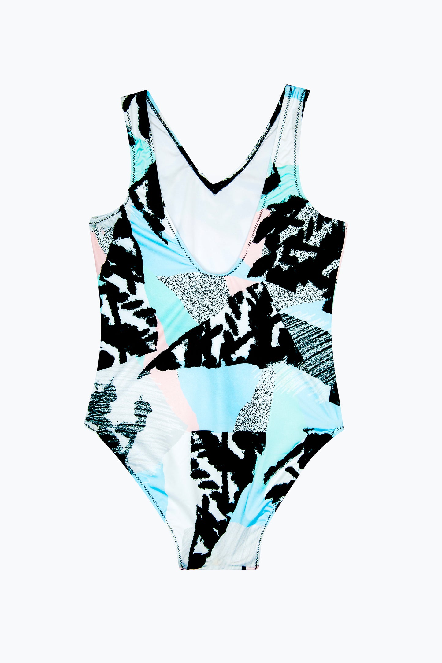 Hype Girls Multi Pastel Abstract Swimsuit