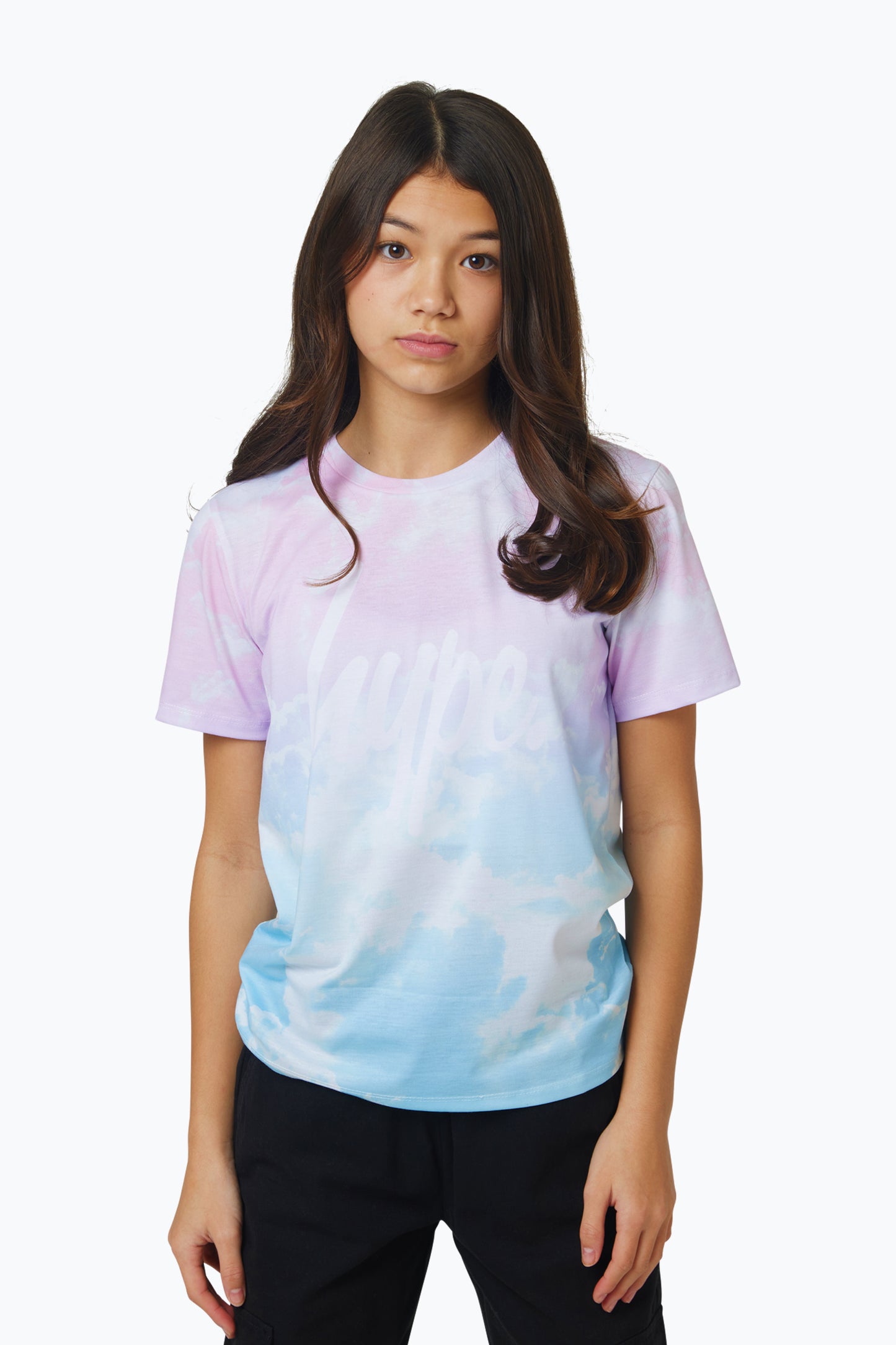 Hype Girls Multi Pastel Clouds T-Shirt