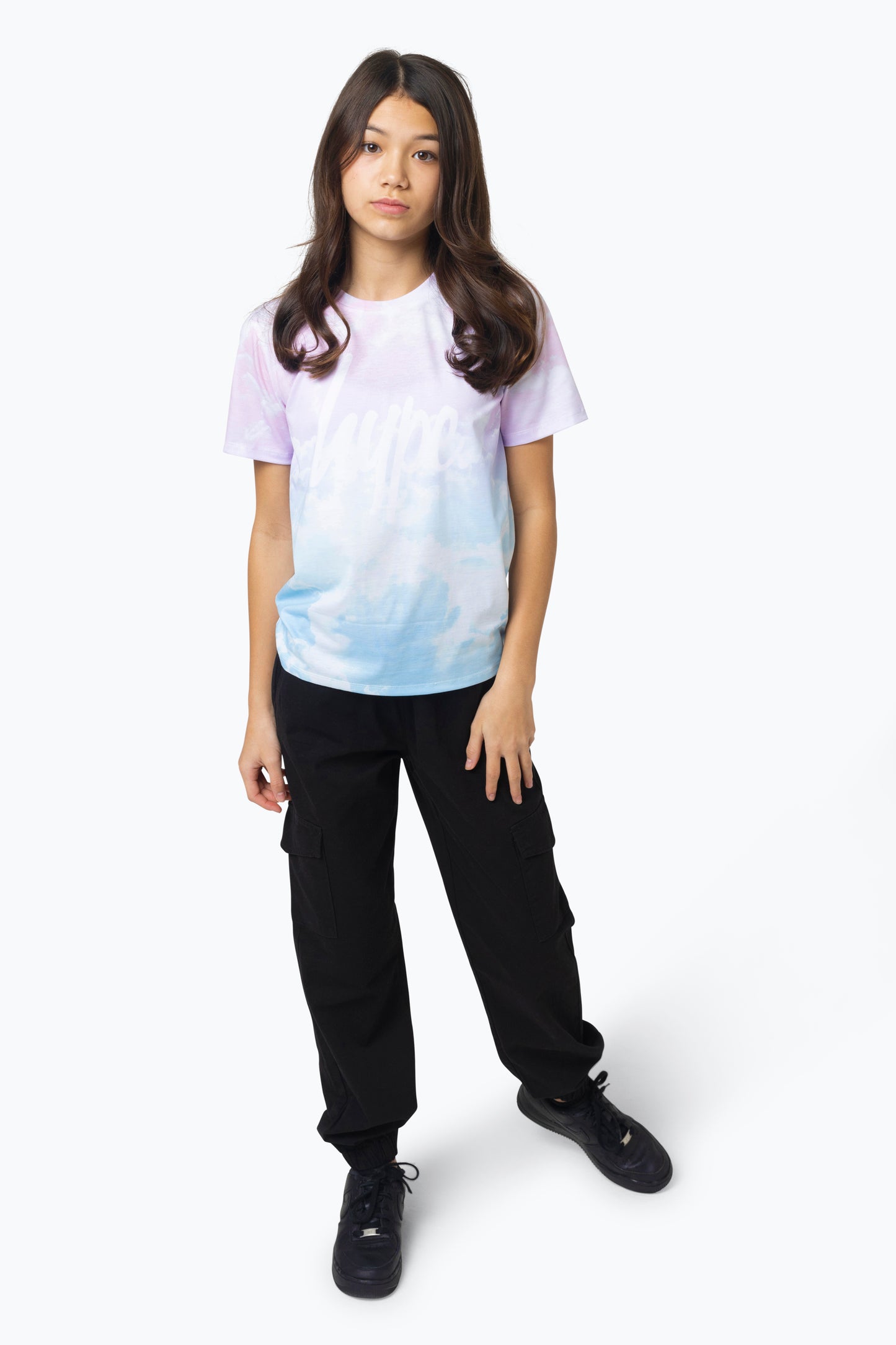 Hype Girls Multi Pastel Clouds T-Shirt