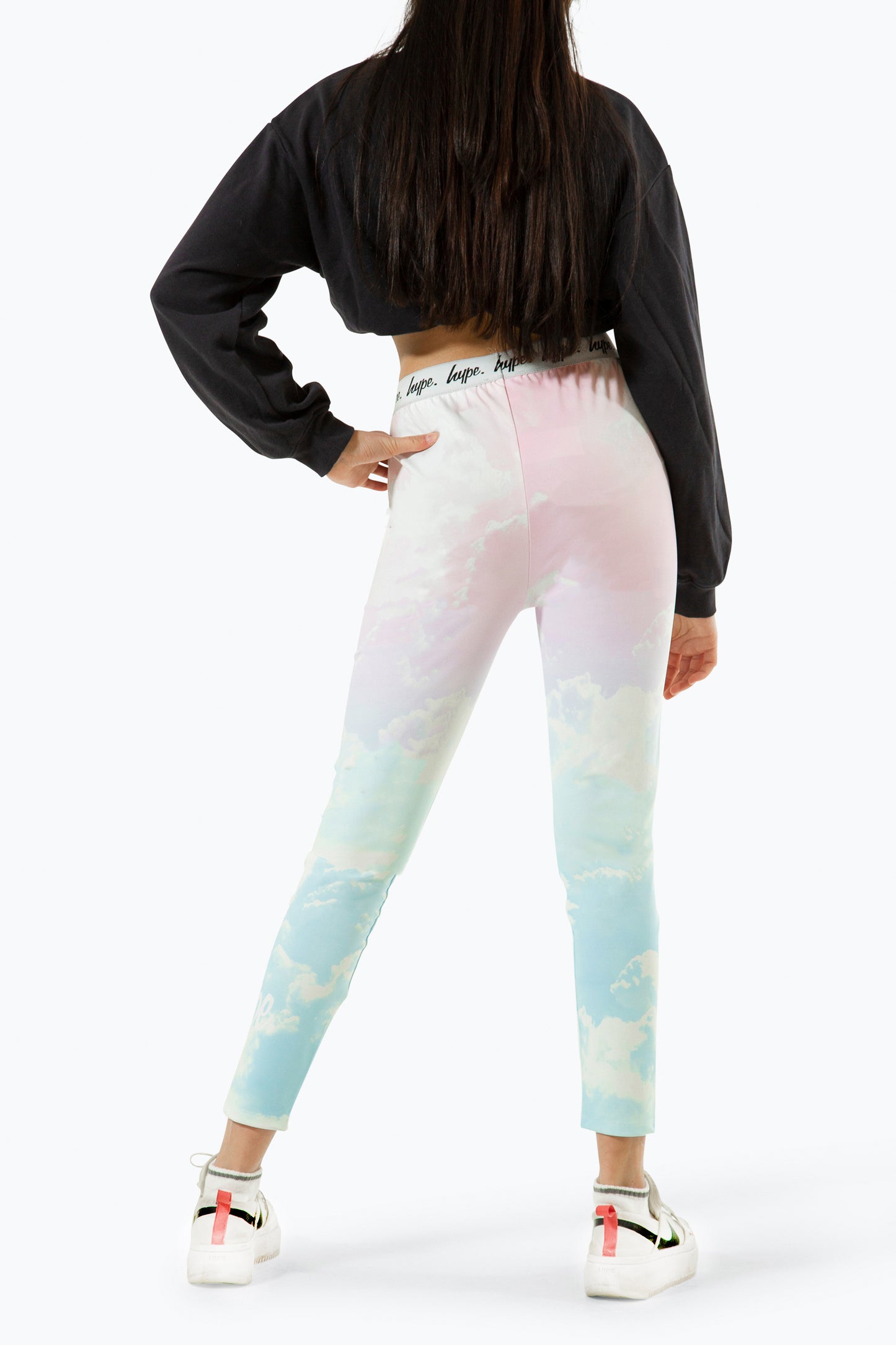 Hype Girls Multi Pastel Clouds Leggings