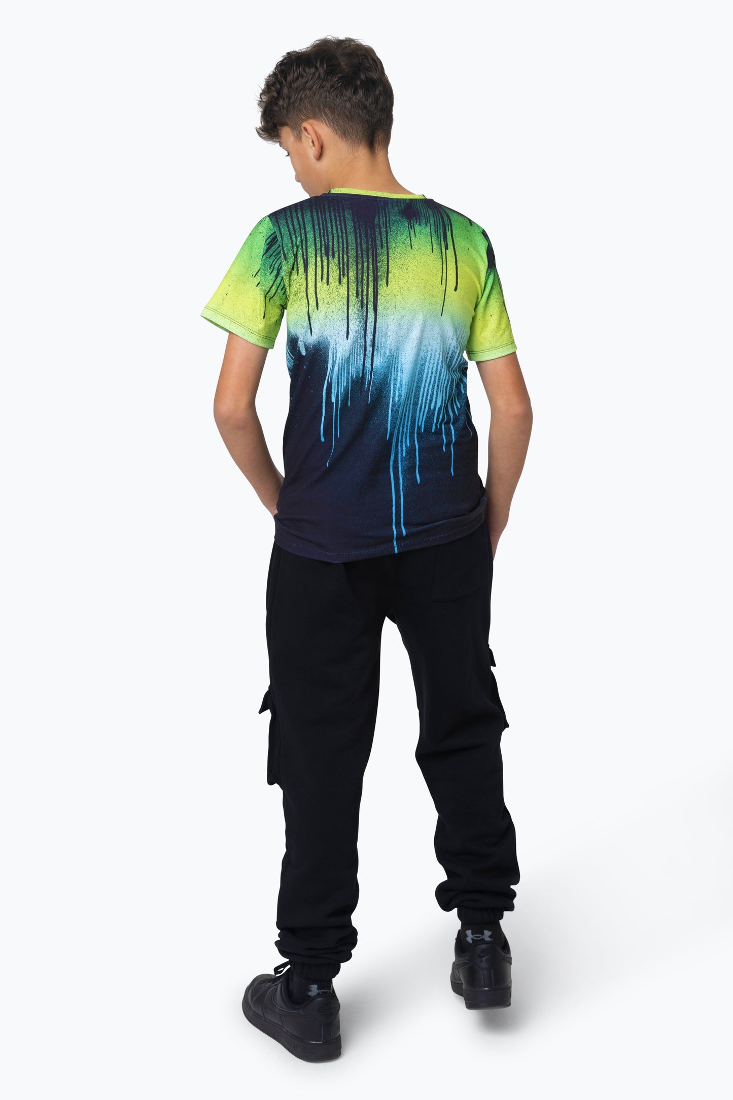 Hype Boys Multi Green Blue Drips T-Shirt